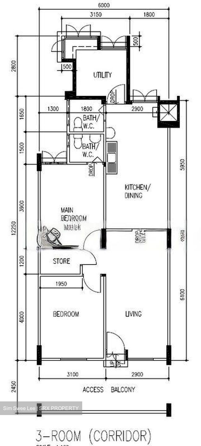 Blk 117 Kebun Baru Heights (Ang Mo Kio), HDB 3 Rooms #479621801